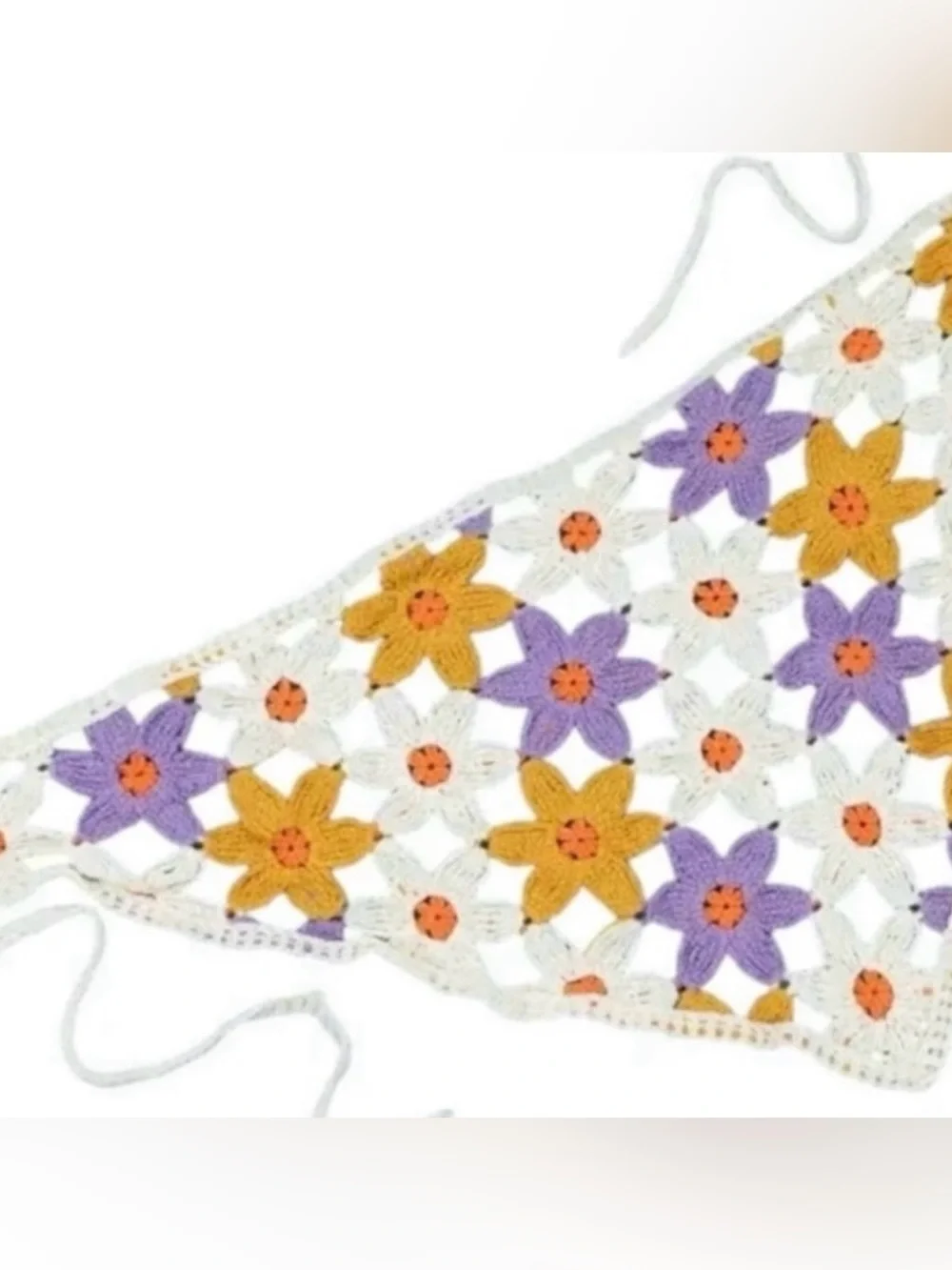 Anthropologie Floral Crochet Hair Scarf